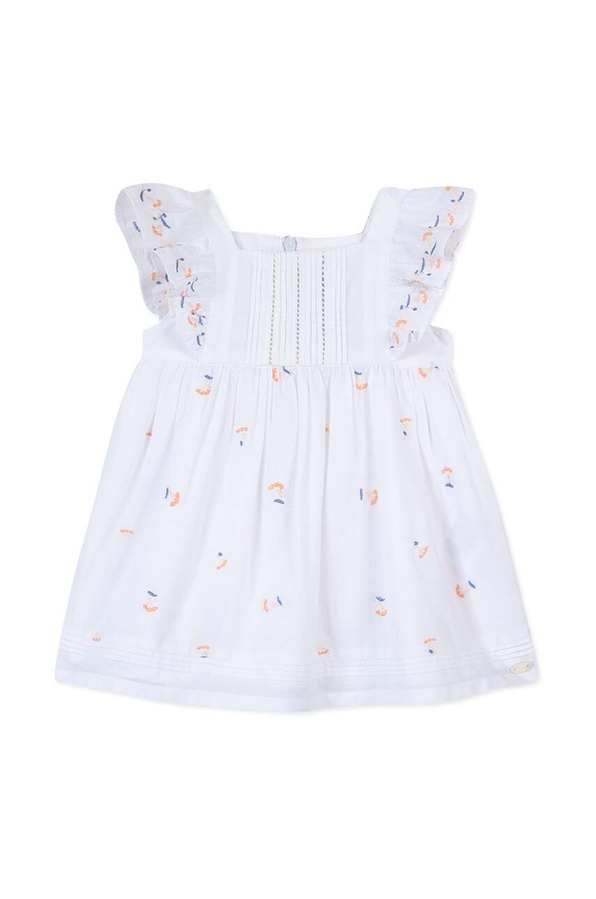 Детское хлопковое платье Tartine et Chocolat цвет белый mini расклешённая Детское хлопковое платье Tartine et Chocolat цвет белый mini расклешённая