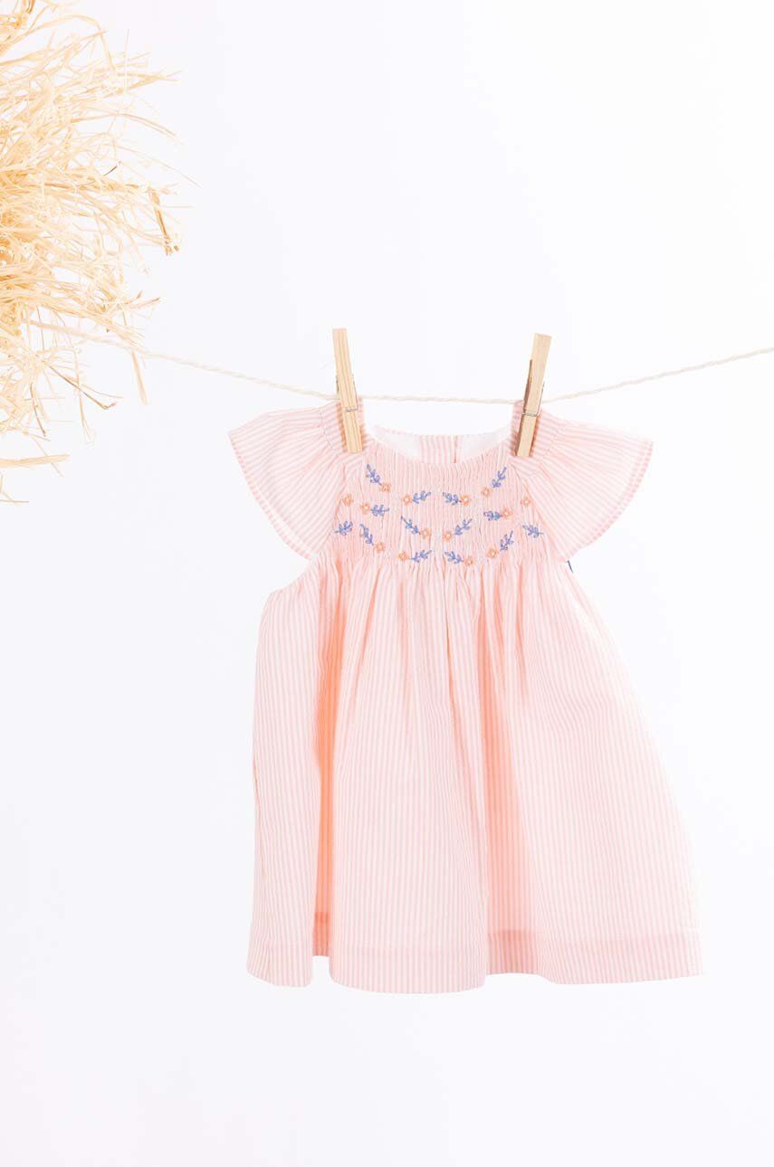 Хлопковое детское платье Tartine et Chocolat цвет розовый mini расклешённая