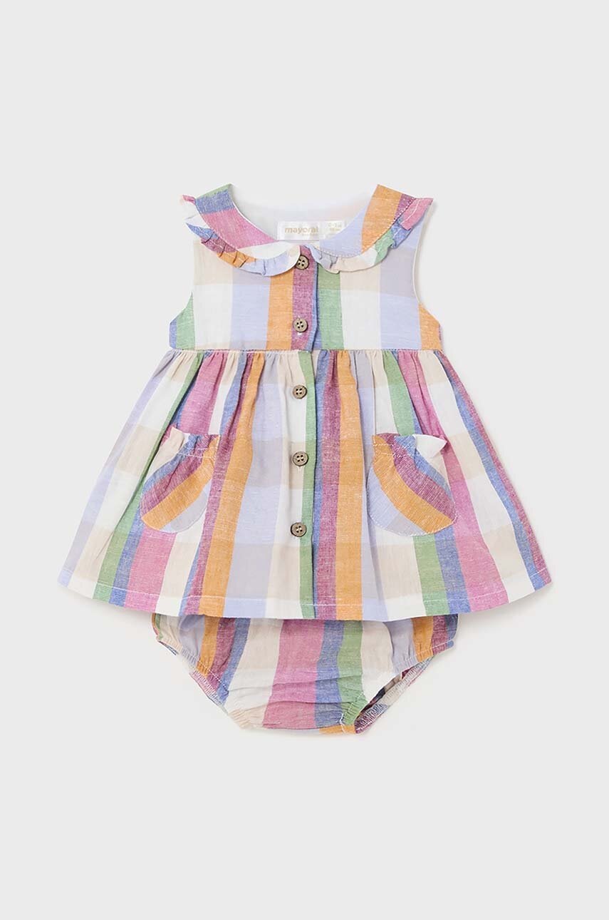 Детское хлопковое платье Mayoral Newborn цвет розовый mini расклешённая в Виннице Детское хлопковое платье Mayoral Newborn цвет розовый mini расклешённая в Виннице