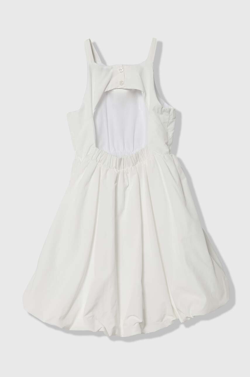 Дитяча сукня Pinko Up колір білий mini розкльошена Дитяча сукня Pinko Up колір білий mini розкльошена
