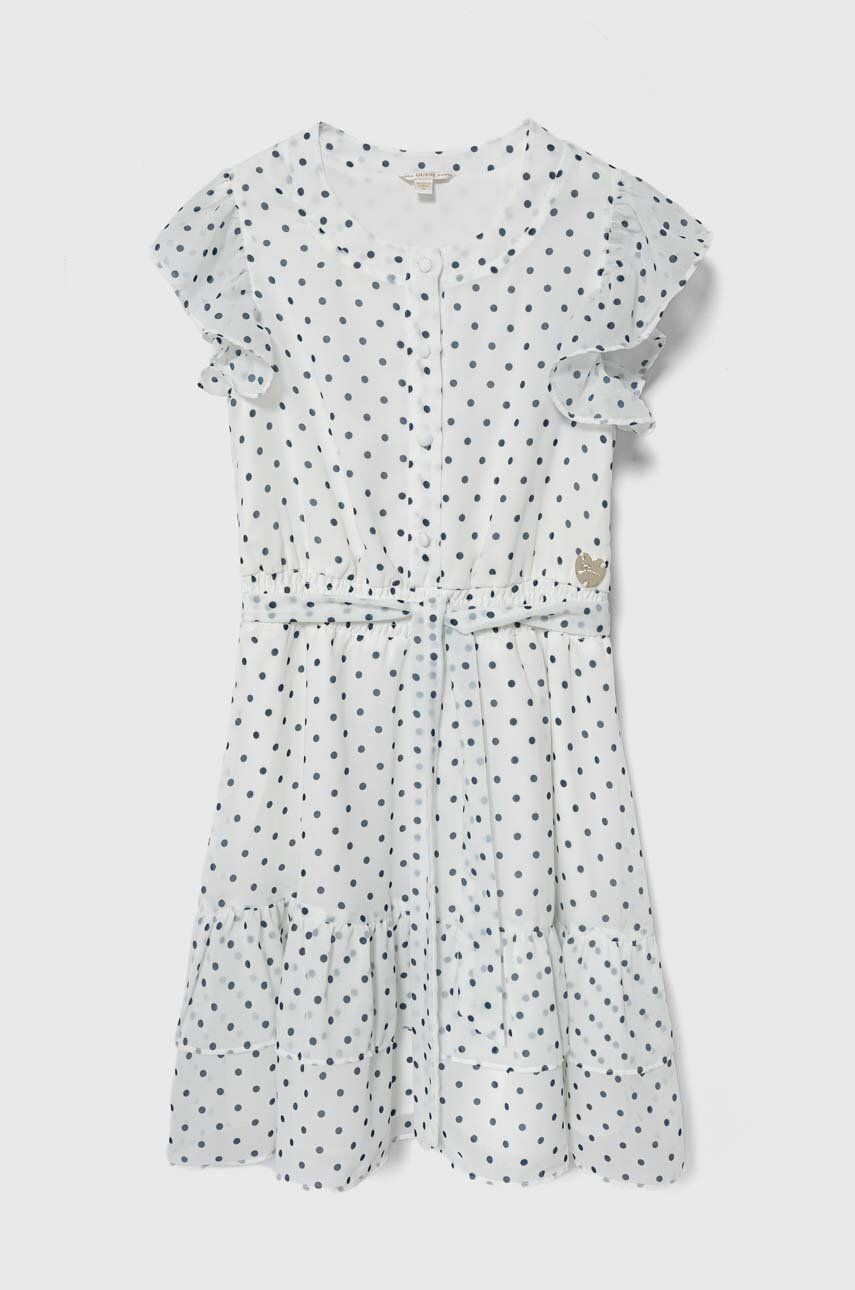 Детское платье Guess цвет белый mini расклешённая
