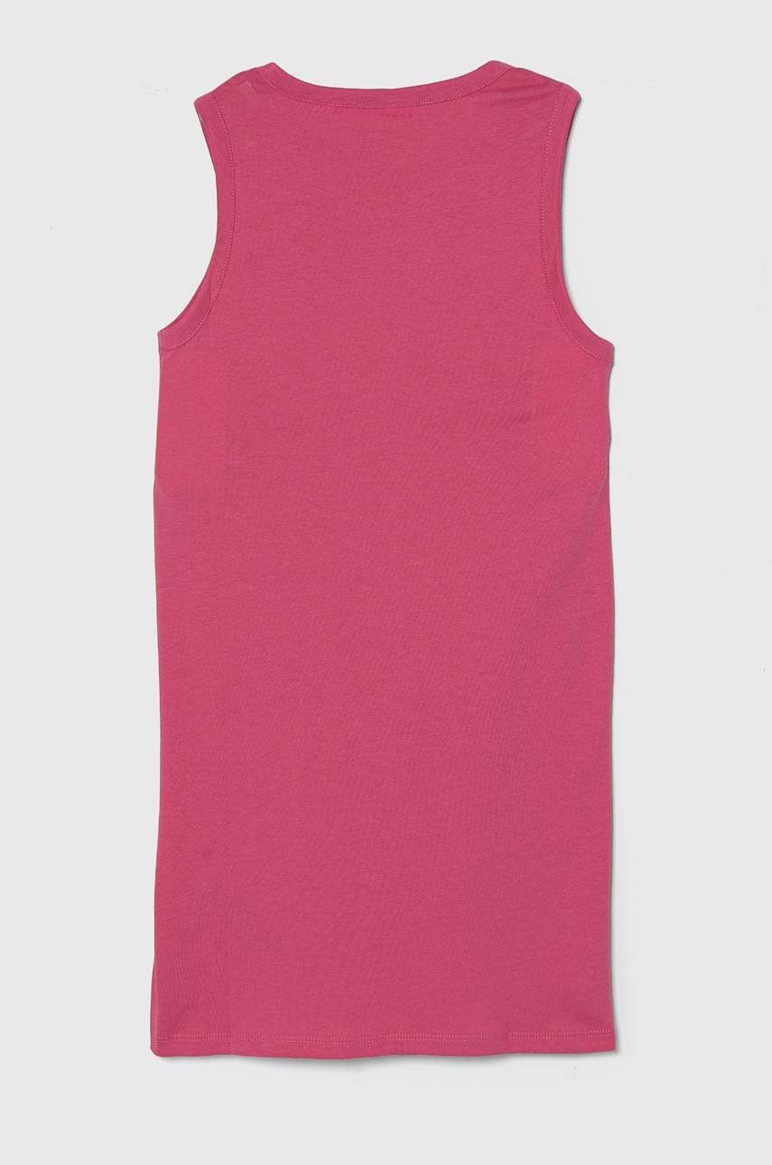 Хлопковое детское платье Guess цвет розовый mini прямая