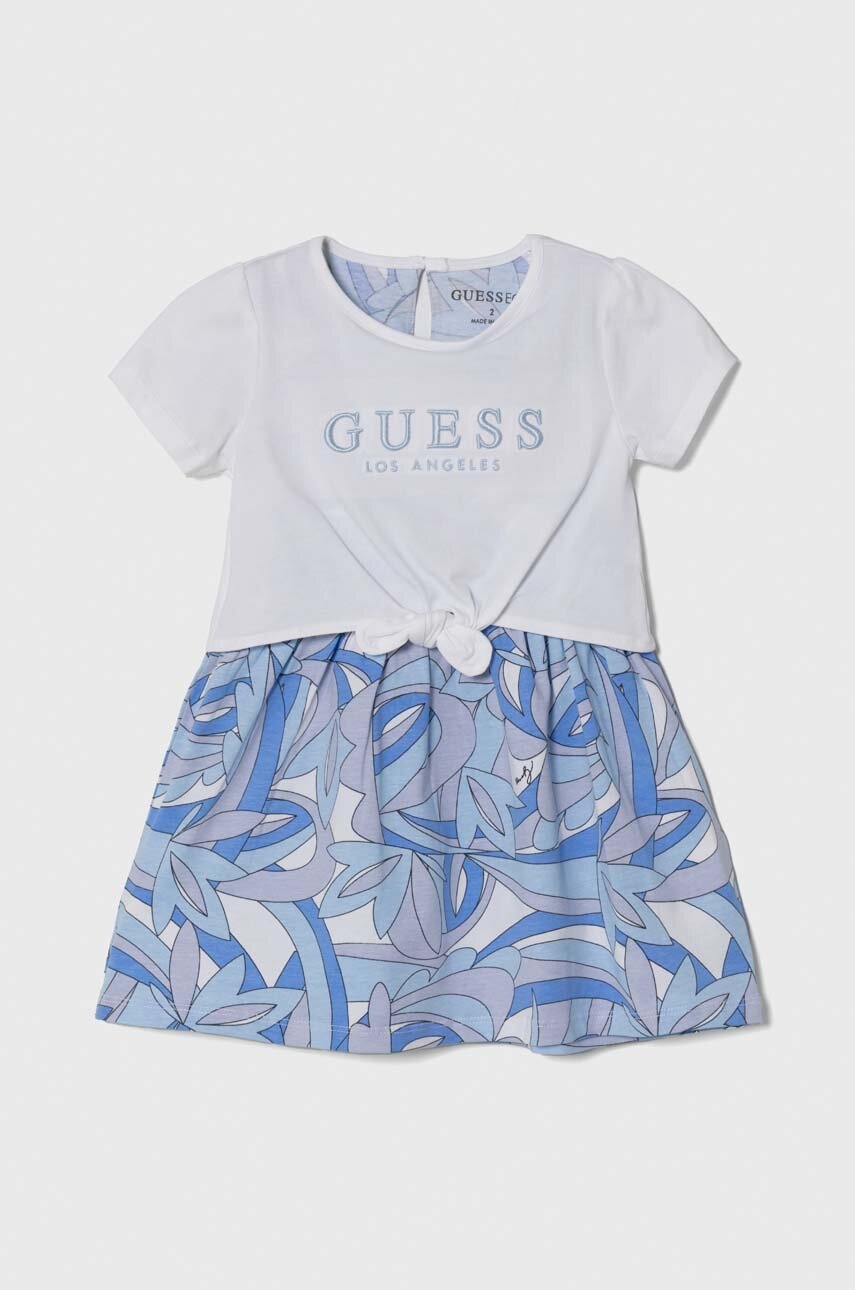 

Детска рокля Guess в синьо къса разкроена, Син