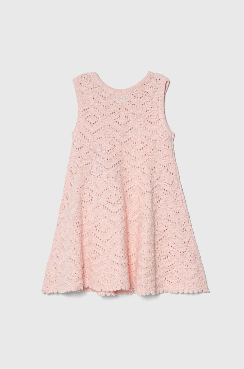 Дитяча бавовняна сукня Guess колір рожевий mini розкльошена