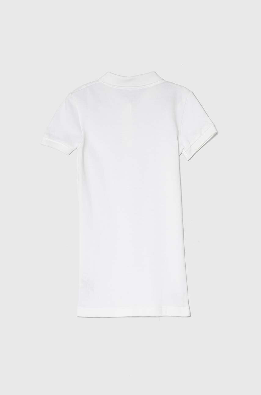 Хлопковое детское платье Lacoste цвет белый mini прямая