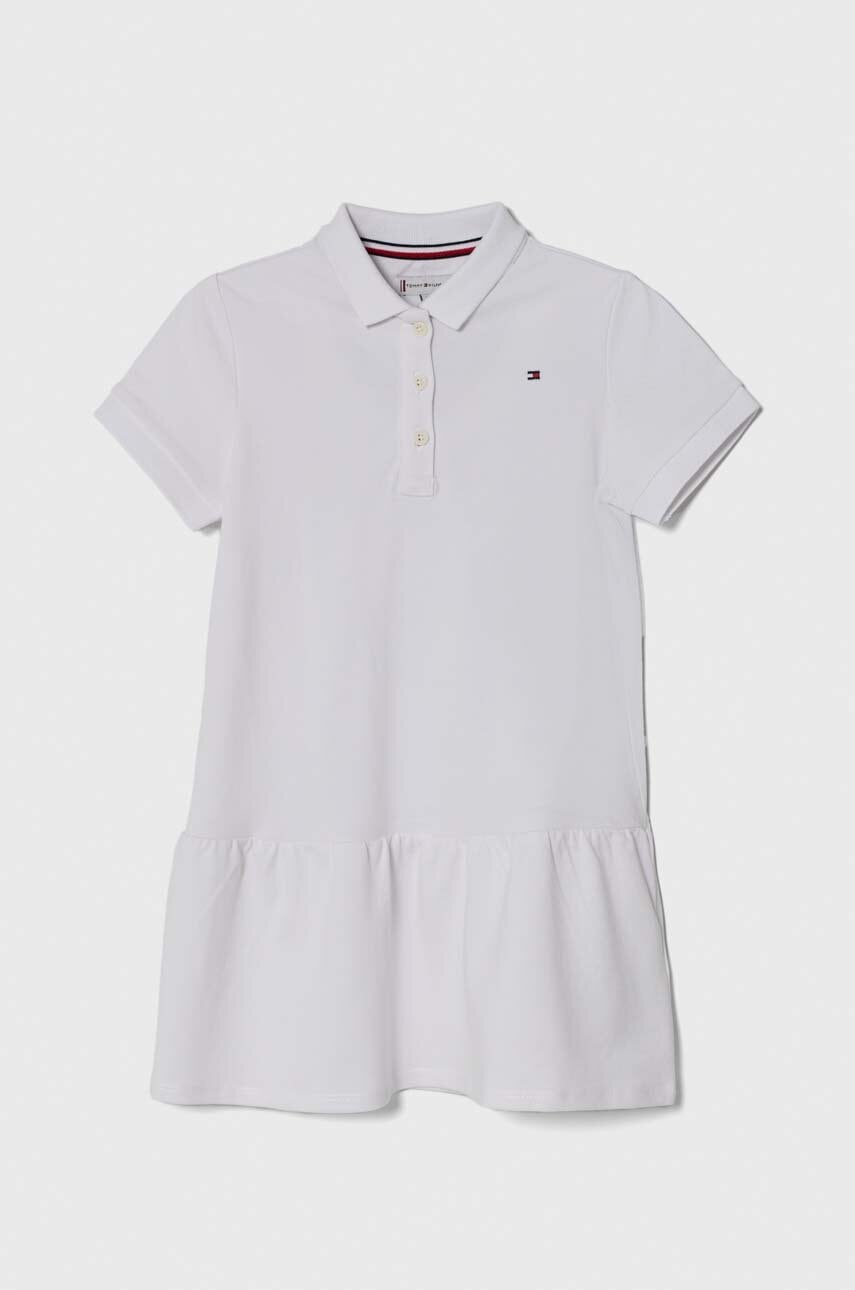 

Детска рокля Tommy Hilfiger в бяло къса разкроена, Бял