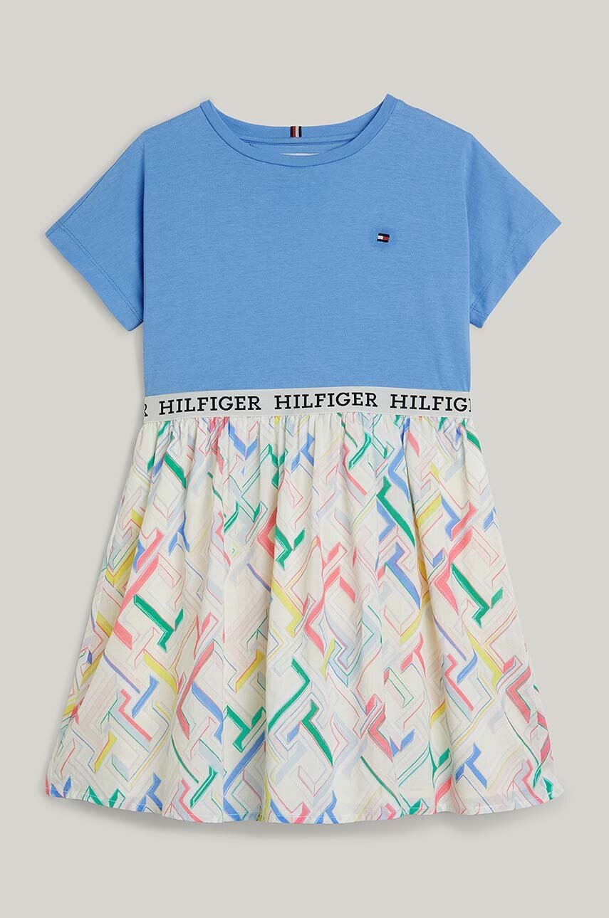 Хлопковое детское платье Tommy Hilfiger mini расклешённая