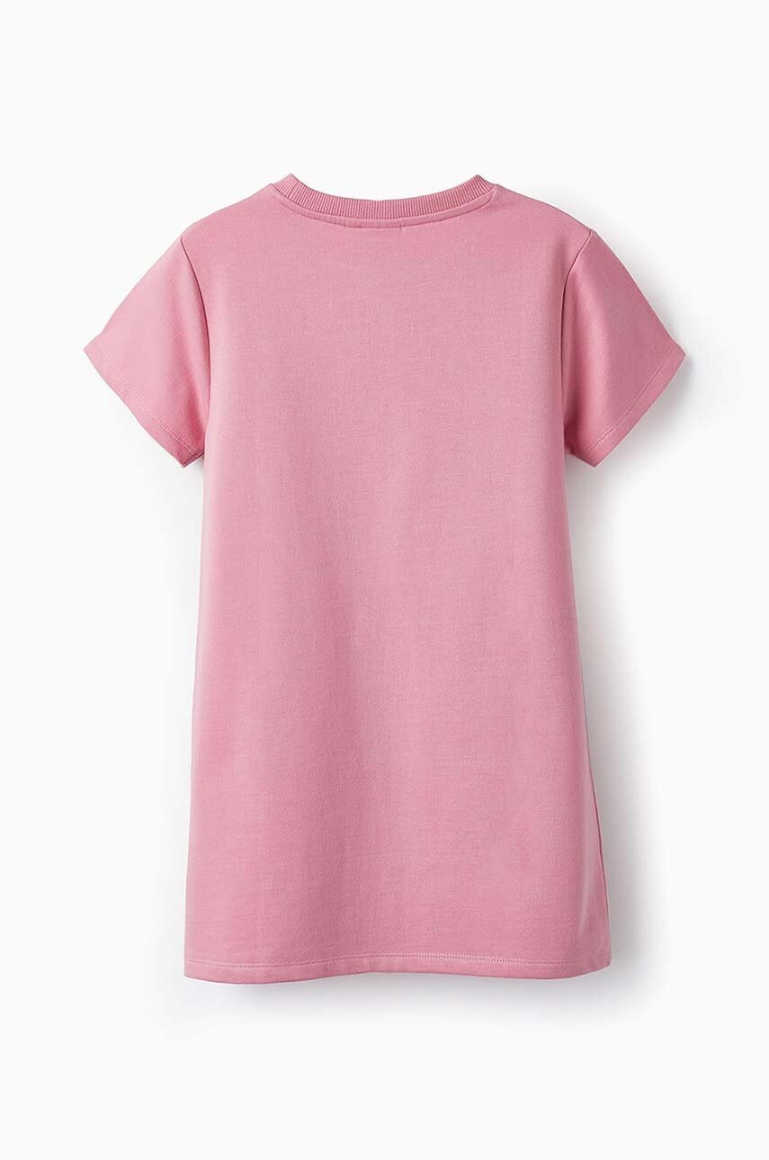 Дитяча бавовняна сукня zippy колір рожевий mini пряма
