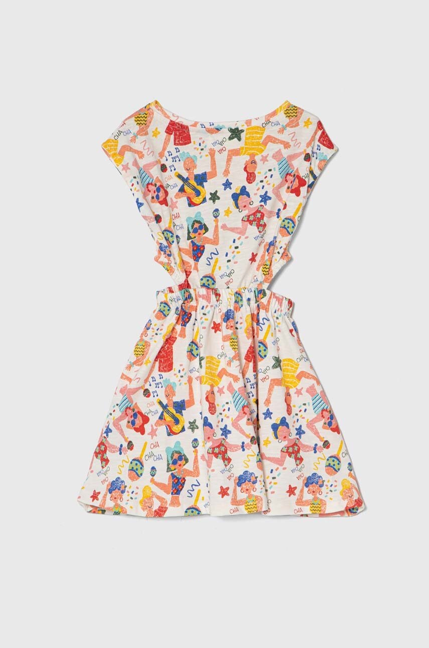 Дитяча бавовняна сукня zippy колір білий mini розкльошена