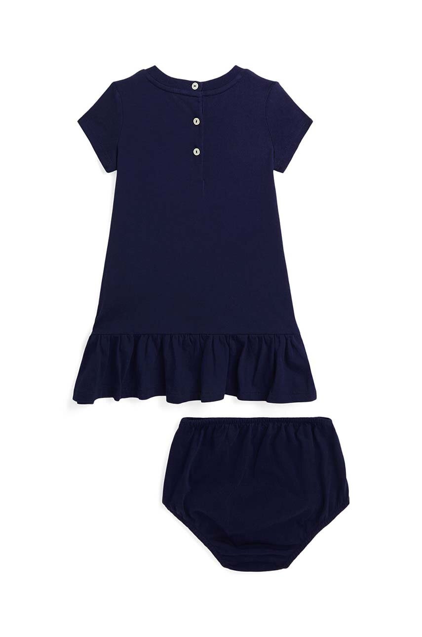 Дитяча бавовняна сукня Polo Ralph Lauren колір синій mini розкльошена 310953280001