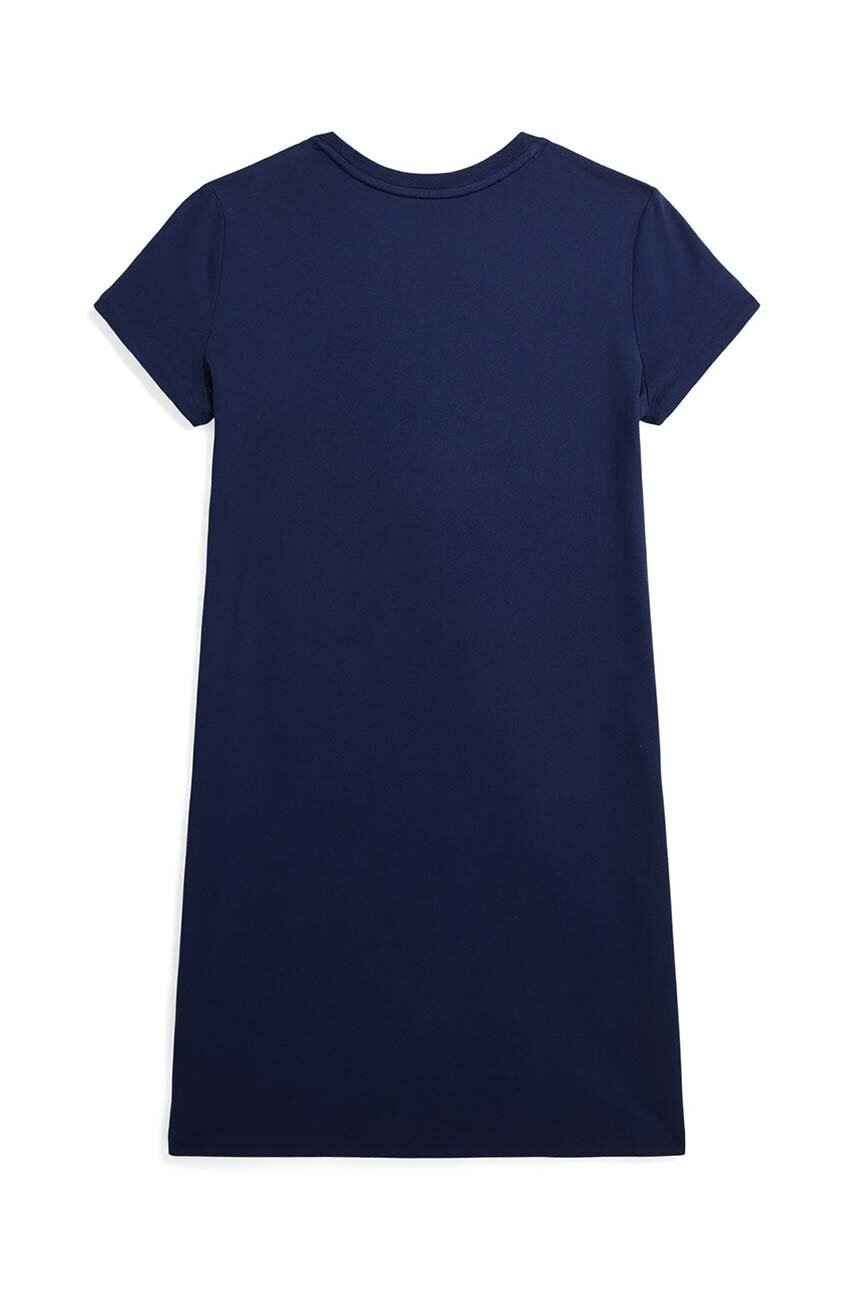 Дитяча бавовняна сукня Polo Ralph Lauren колір синій mini пряма 313942862001