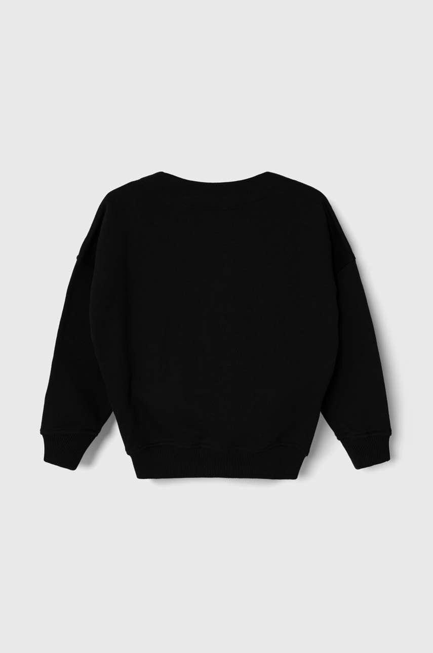 Детская хлопковая кофта Calvin Klein Jeans цвет чёрный однотонная