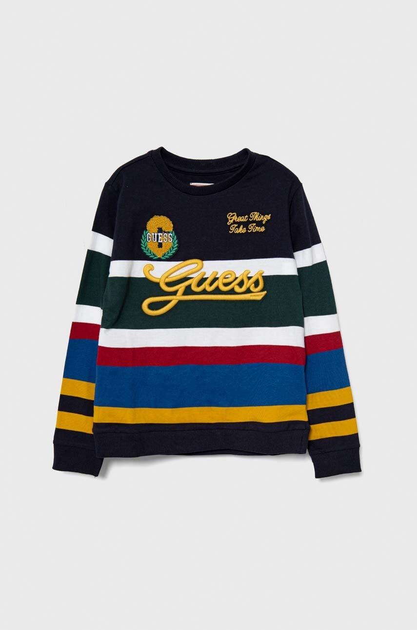 

Детски памучен суичър Guess с десен, Многоцветен