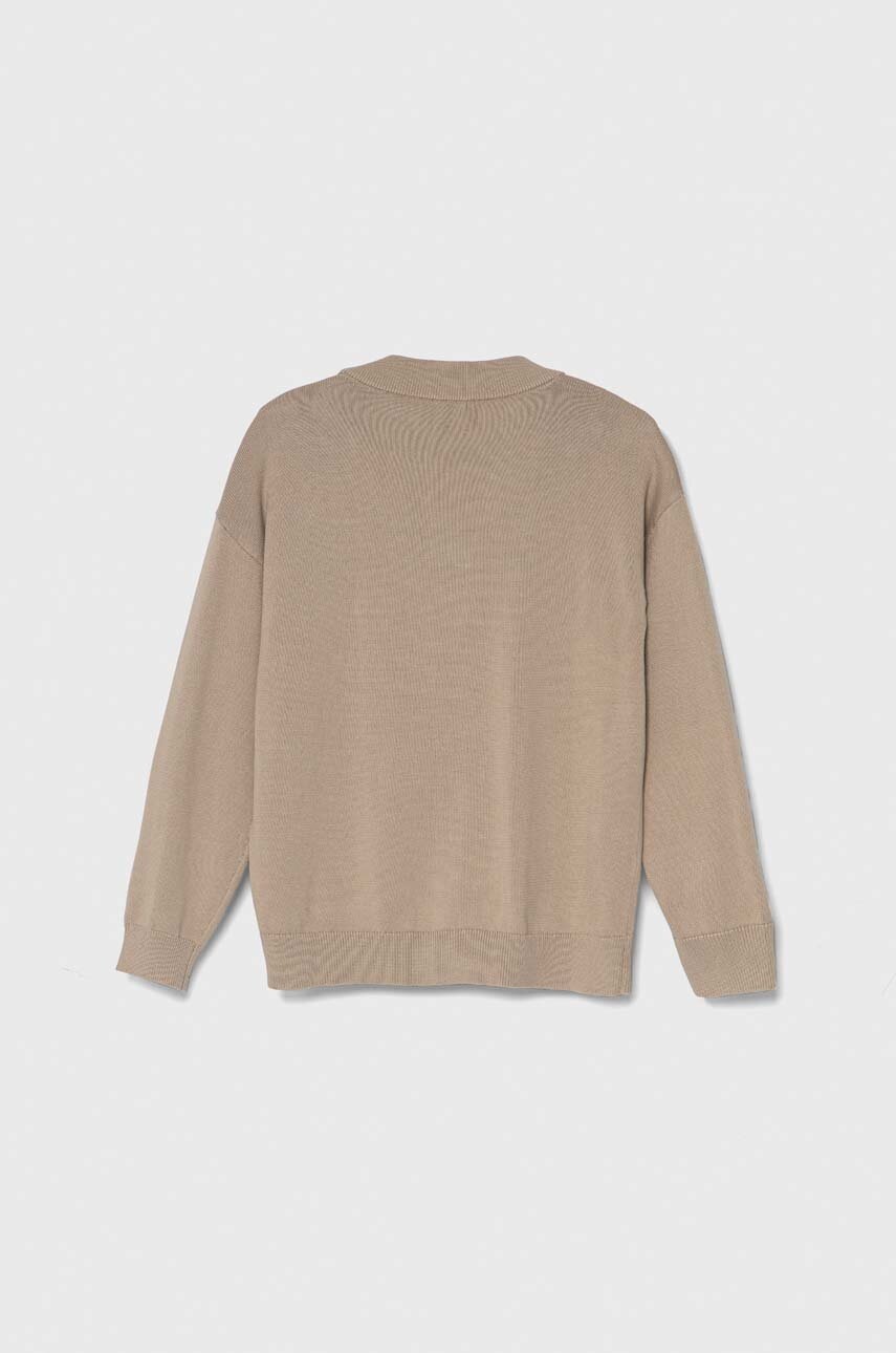 Детский кардиган Emporio Armani цвет коричневый лёгкий