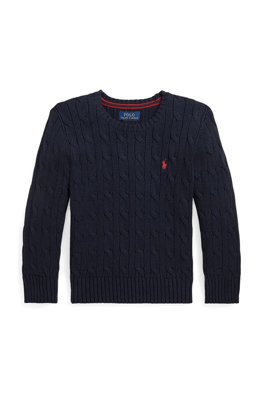 Детский хлопковый свитер Polo Ralph Lauren цвет синий 322702674060 Детский хлопковый свитер Polo Ralph Lauren цвет синий 322702674060