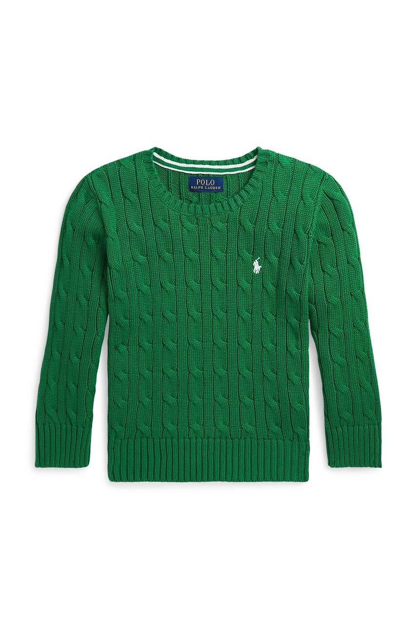 

Детски памучен пуловер Polo Ralph Lauren в зелено от лека материя 322702674065, Зелен