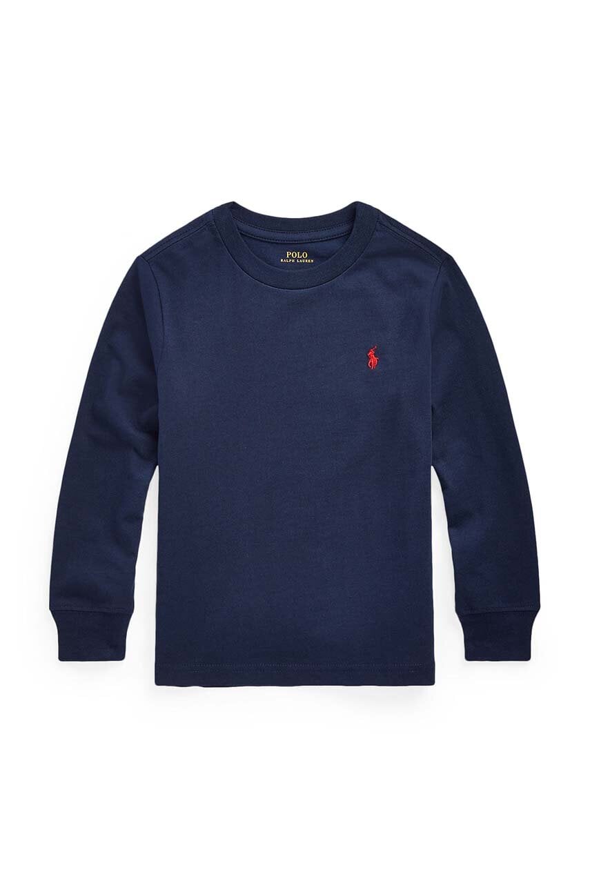 Levně Dětská bavlněná mikina Polo Ralph Lauren tmavomodrá barva, lehká, 322843804002