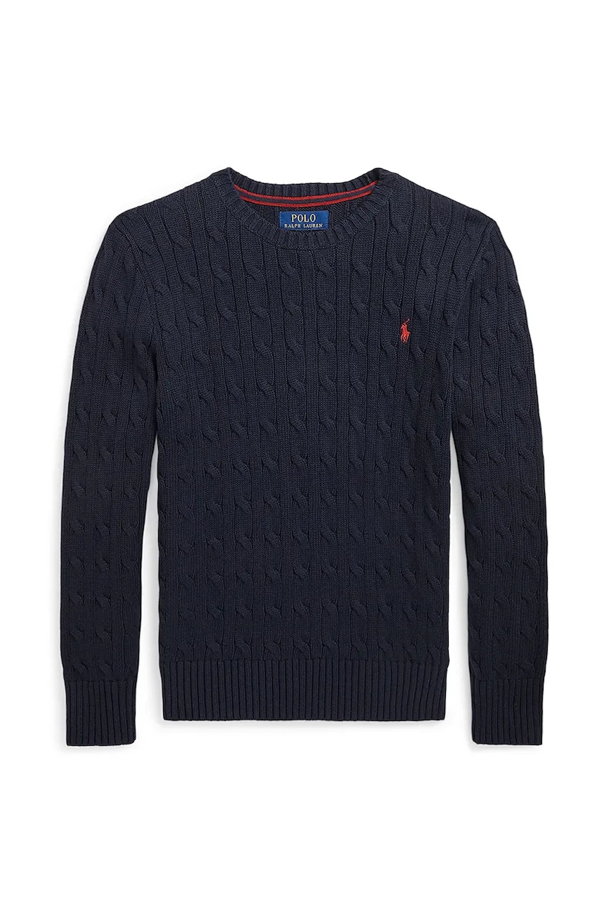 Детский хлопковый свитер Polo Ralph Lauren цвет чёрный 323702674060 Детский хлопковый свитер Polo Ralph Lauren цвет чёрный 323702674060