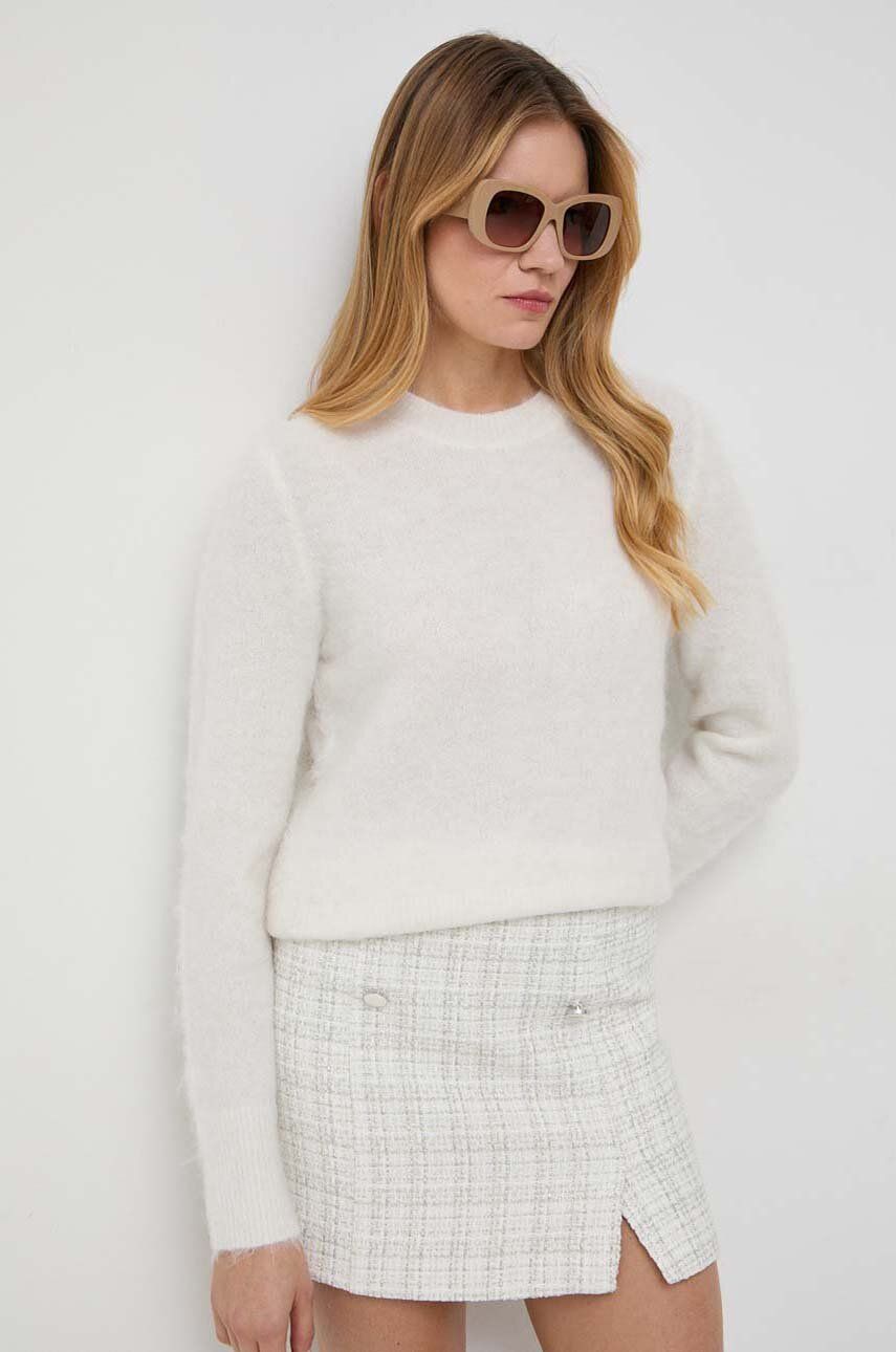 E-shop Vlněný svetr BOSS dámský, béžová barva, hřejivý
