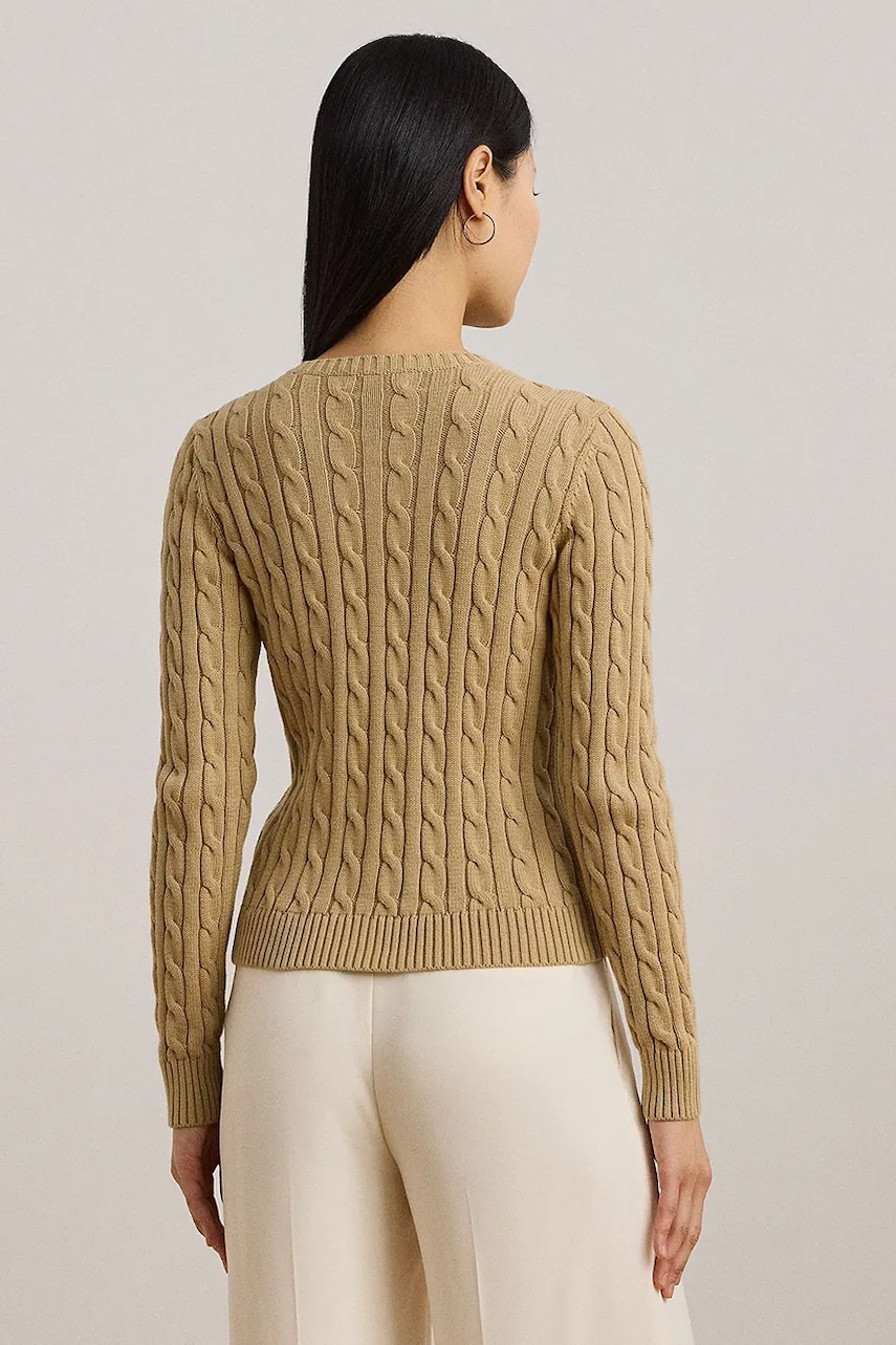 Хлопковый кардиган Lauren Ralph Lauren цвет бежевый 200932225 Хлопковый кардиган Lauren Ralph Lauren цвет бежевый 200932225