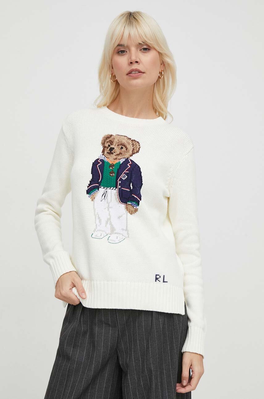 

Памучен пуловер Polo Ralph Lauren в бежово 211924417, Бежов