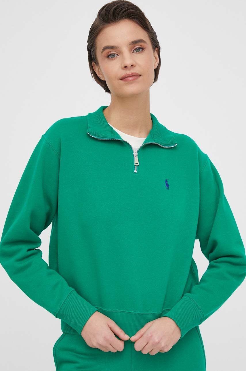 

Суичър Polo Ralph Lauren в зелено с изчистен дизайн 211931067, Зелен