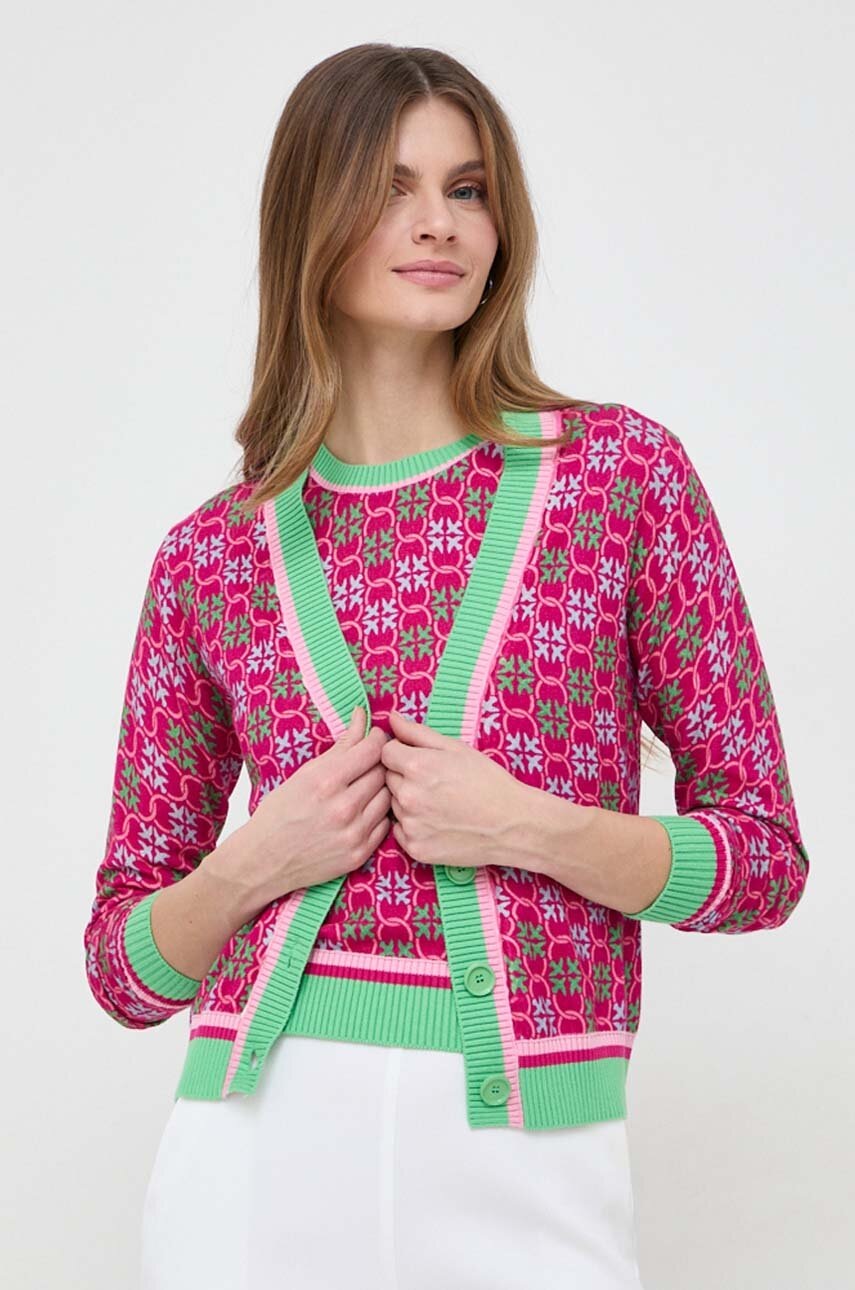 

Памучна жилетка Pinko в розово от лека материя 102876.A1LL, Розов
