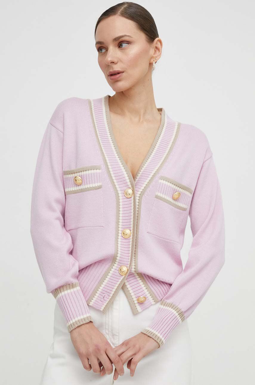 Luisa Spagnoli cardigan din lana culoarea roz, light