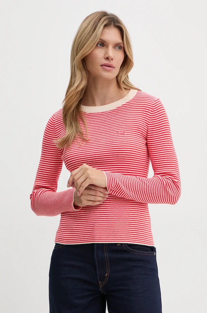 Levi's pulover femei, culoarea rosu Levi's pulover femei, culoarea rosu
