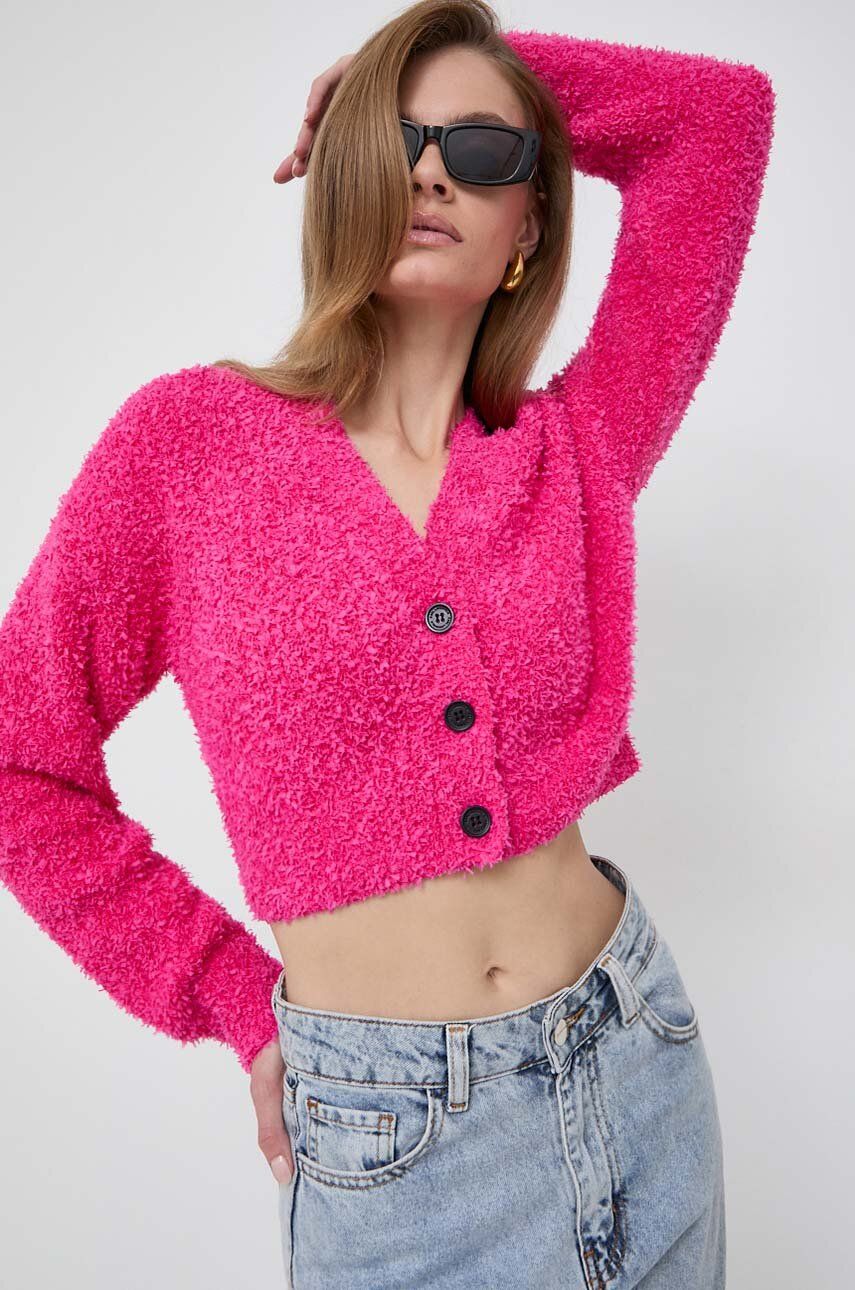 Levně Kardigan Karl Lagerfeld dámský, růžová barva