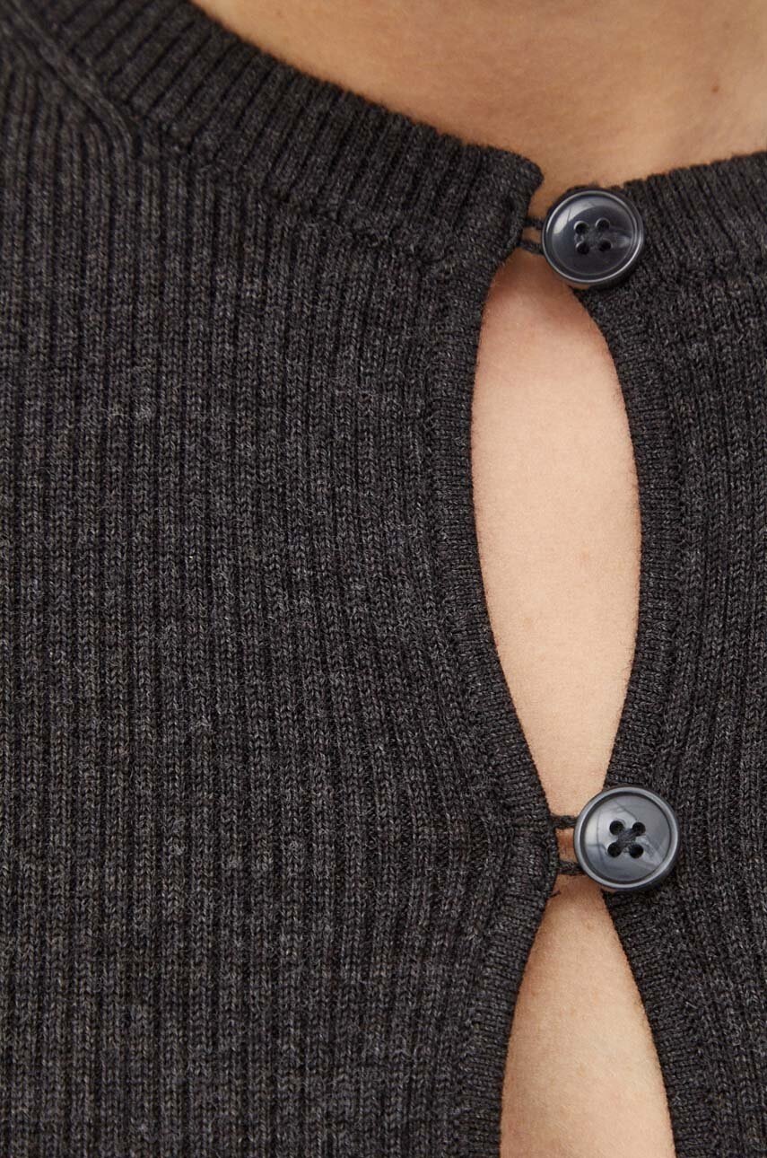 Μάλλινη ζακέτα Lovechild χρώμα: γκρι φωτογραφία