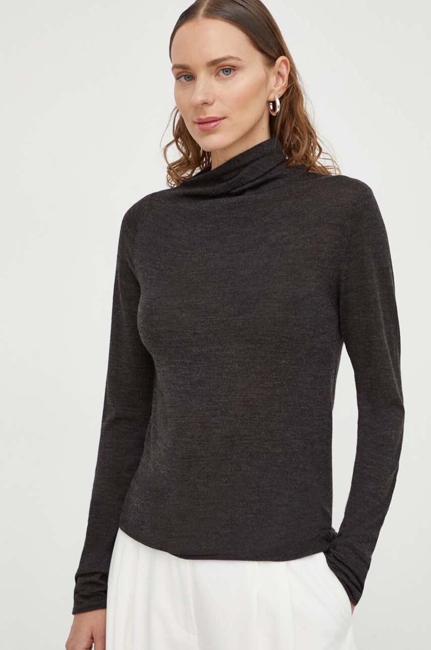 Lovechild pulover de lână femei, culoarea gri, light, cu turtleneck 8784157
