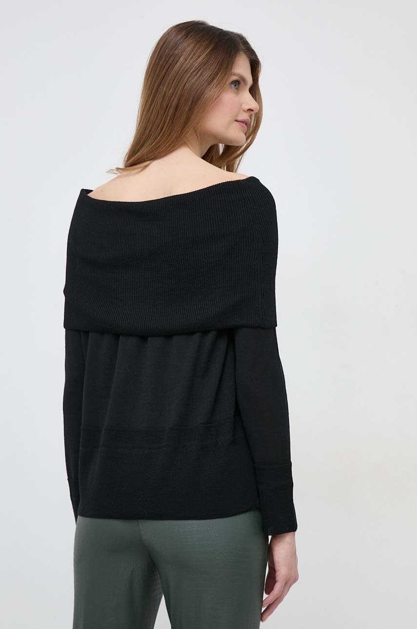 Μάλλινο πουλόβερ Max Mara Leisure γυναικεία, χρώμα: μαύρο φωτογραφία