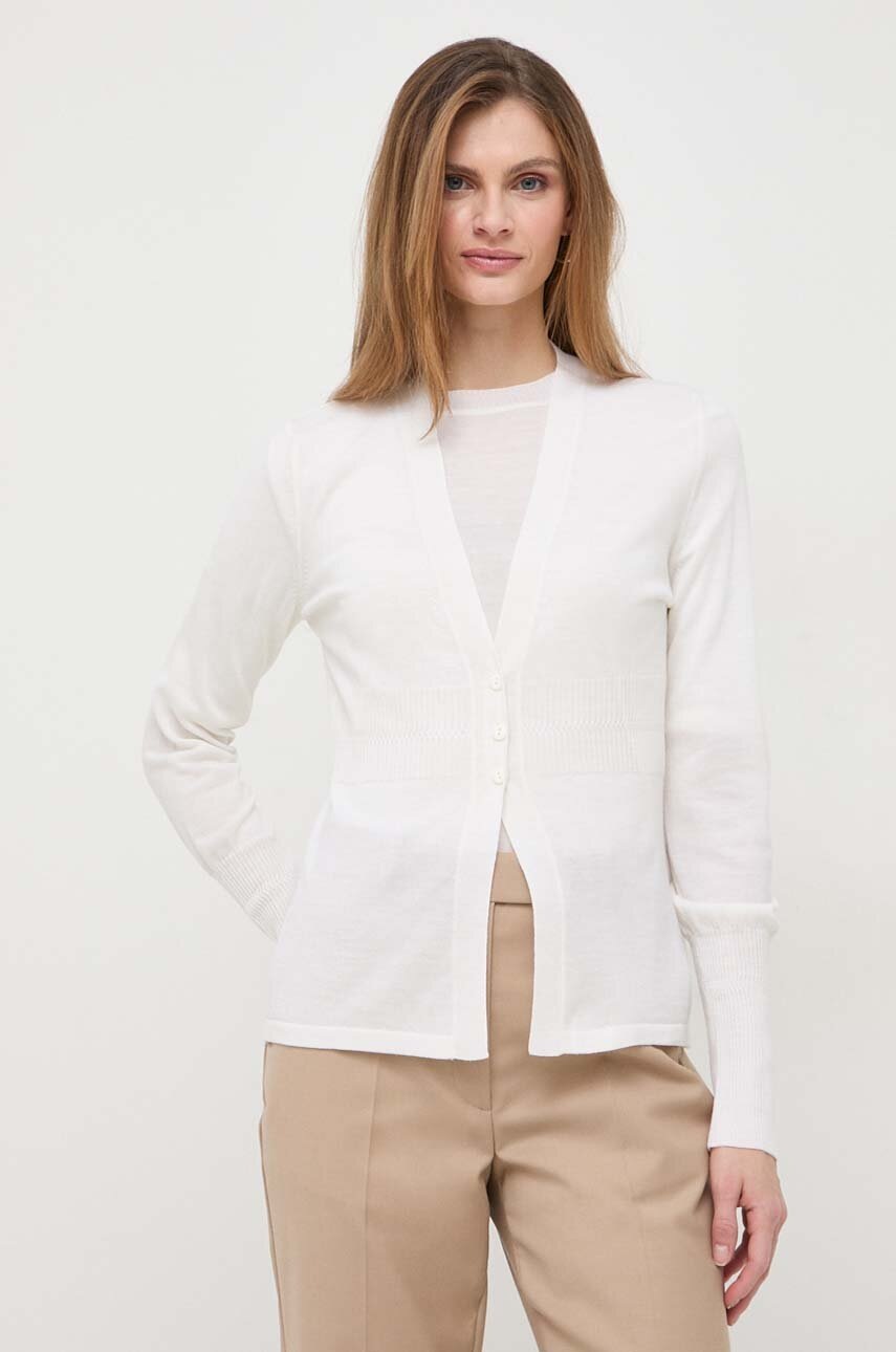 T-shirt και μάλλινη ζακέτα Max Mara Leisure χρώμα: άσπρο φωτογραφία