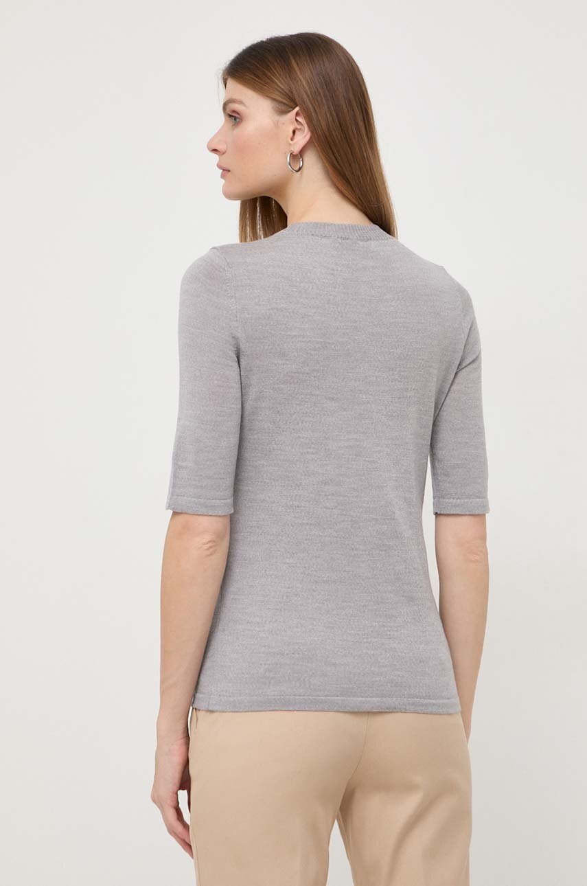 T-shirt και μάλλινη ζακέτα Max Mara Leisure χρώμα: γκρι φωτογραφία