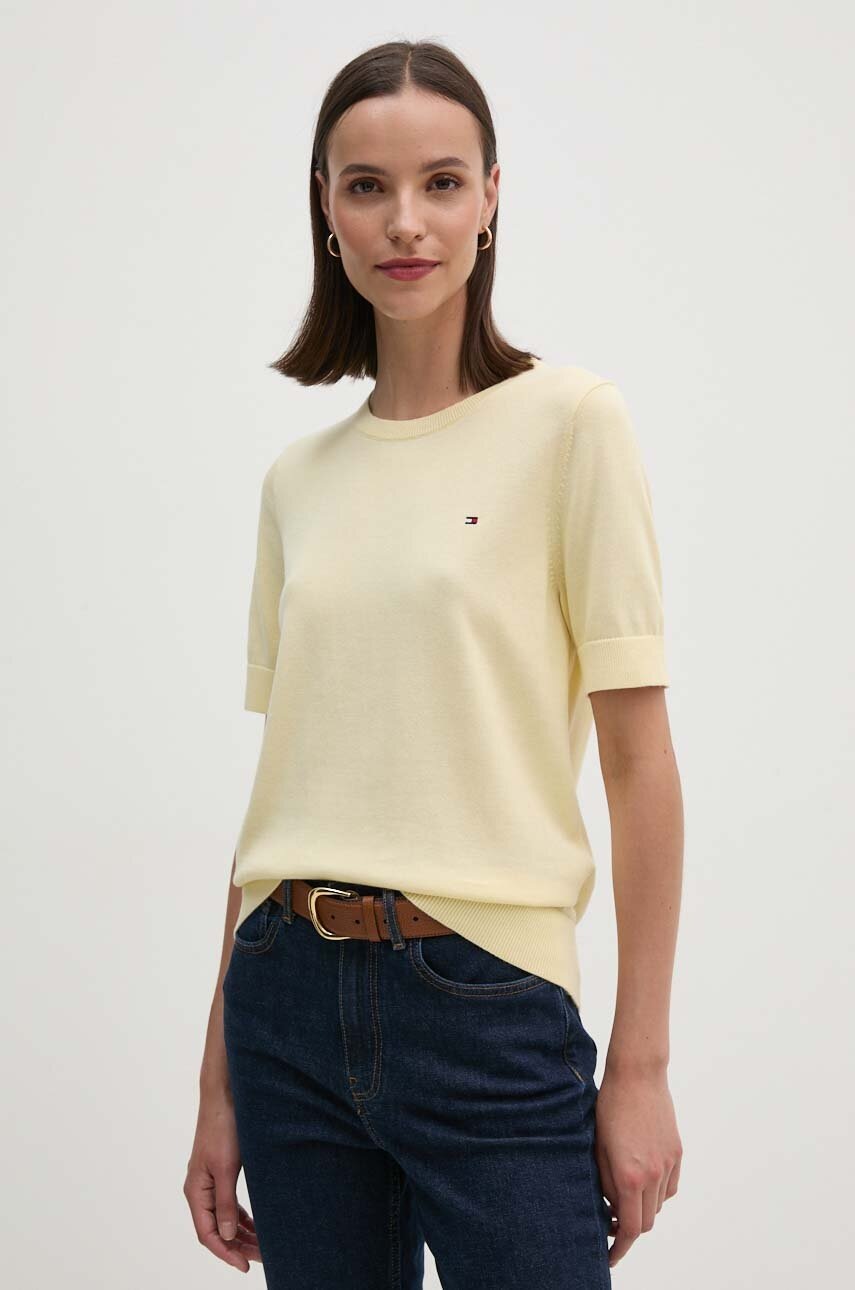 

Памучен пуловер Tommy Hilfiger в жълто WW0WW38724, Жълт