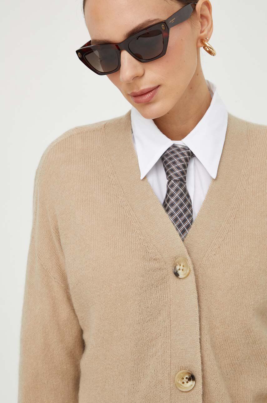 Weekend Max Mara cardigan din amestec de lana culoarea bej, light