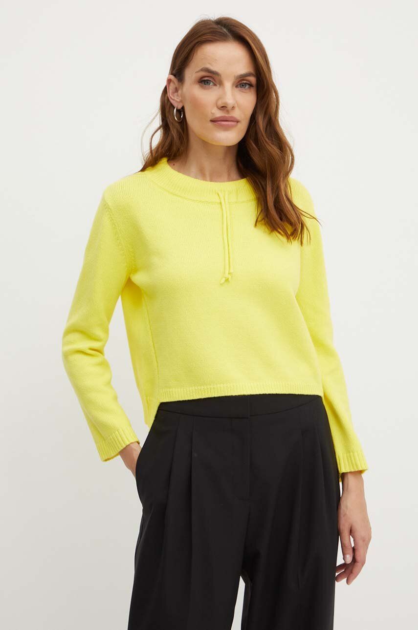 MAX&Co. pulover din amestec de lana femei, culoarea galben, 2416361012200