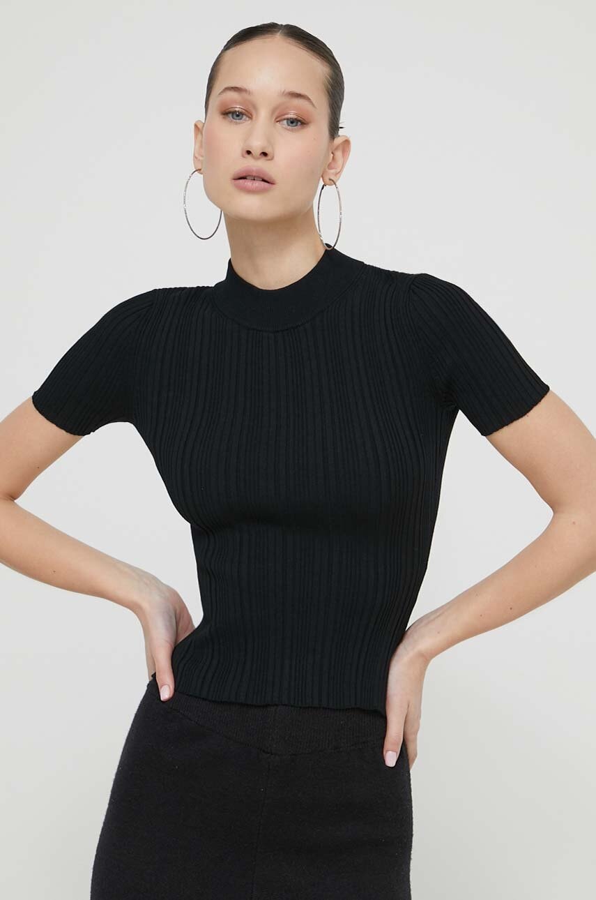 HUGO pulover femei, culoarea negru, light, cu turtleneck 50514269