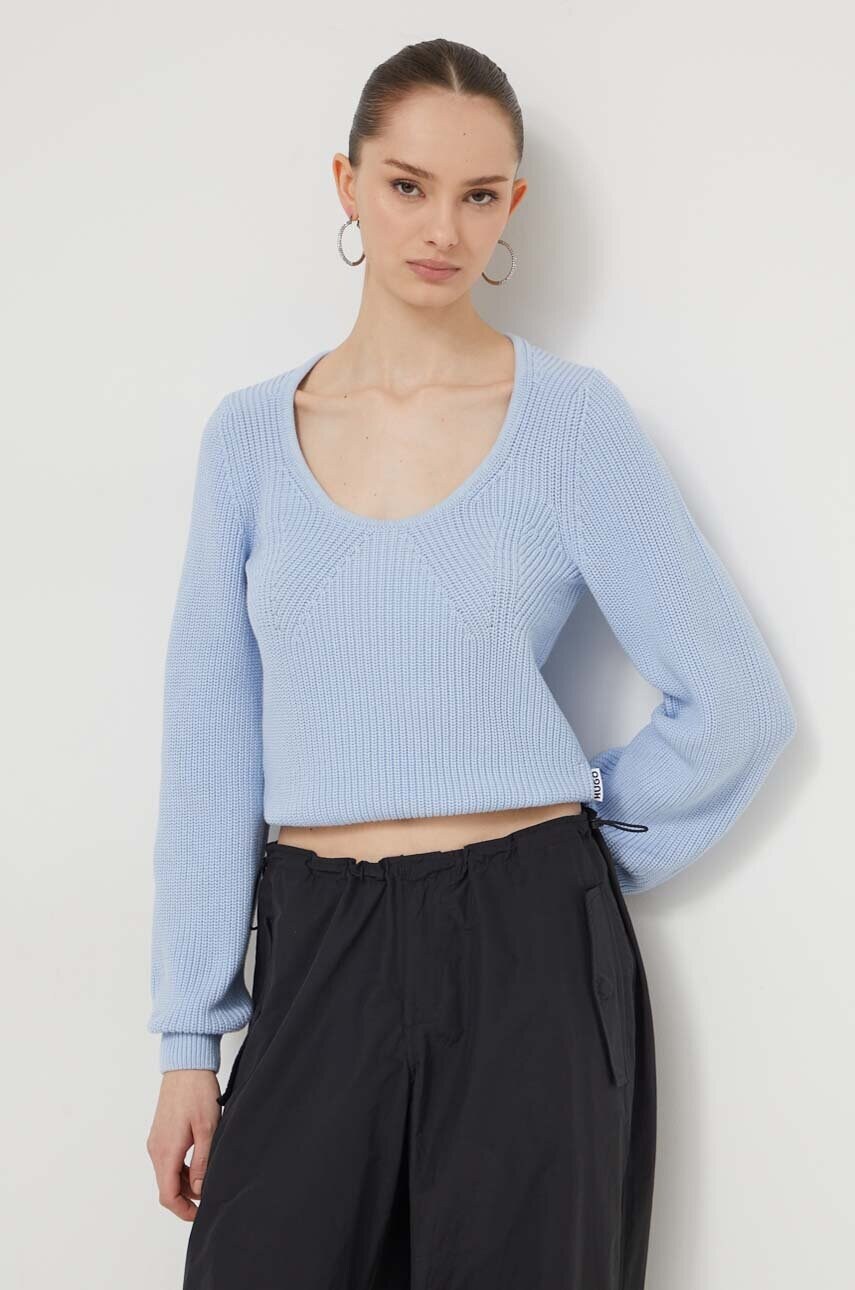 HUGO pulover de bumbac cu turtleneck 50514270