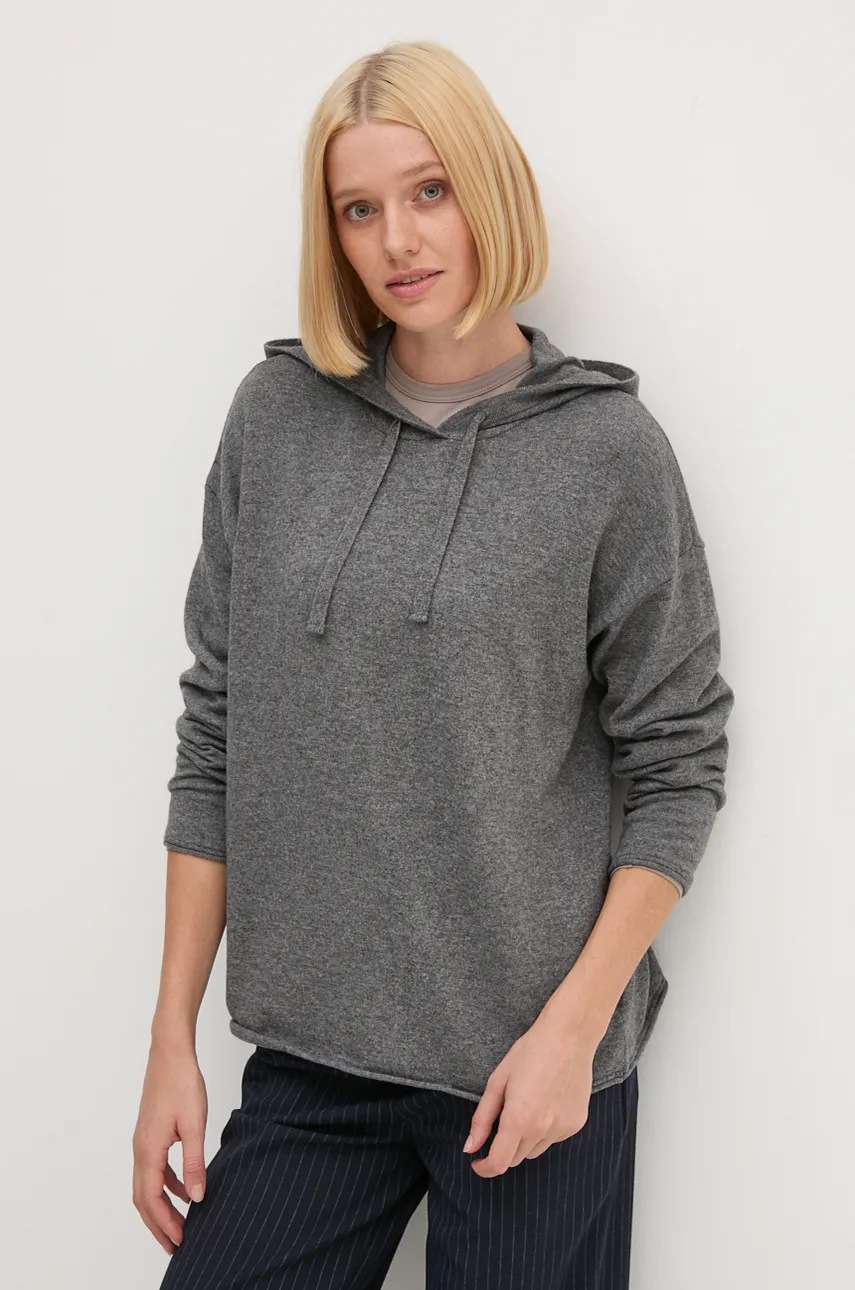 

Пуловер с вълна United Colors of Benetton дамски в сиво от лека материя, Сив