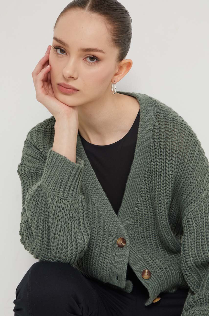 Roxy cardigan femei, culoarea verde ERJHA04251