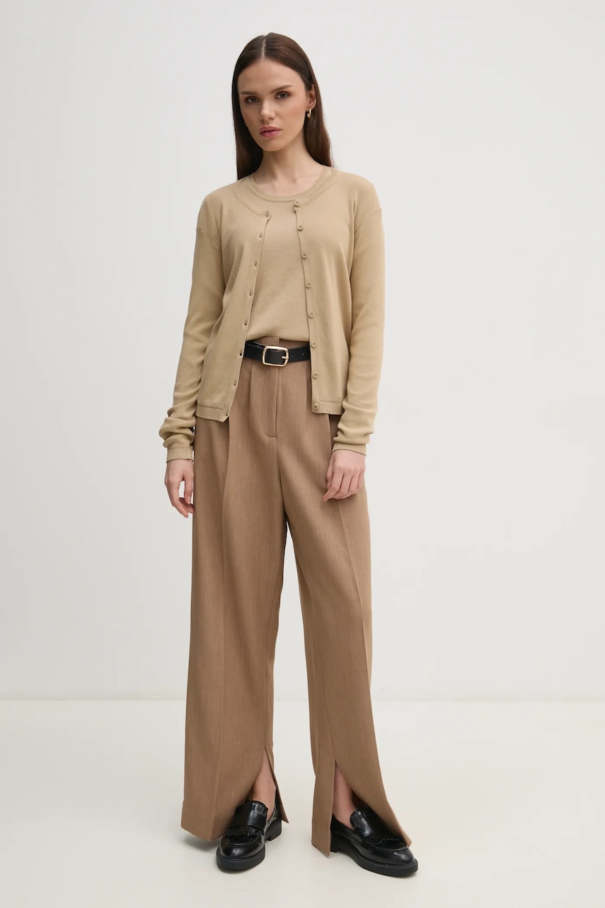 Хлопковый кардиган United Colors of Benetton цвет бежевый лёгкий 1091D5558 Хлопковый кардиган United Colors of Benetton цвет бежевый лёгкий 1091D5558