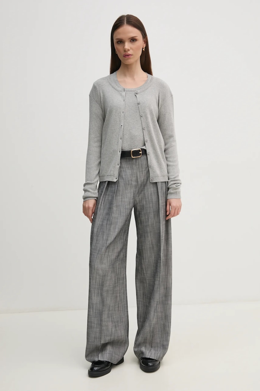 Хлопковый кардиган United Colors of Benetton цвет серый лёгкий 1091D5558 Хлопковый кардиган United Colors of Benetton цвет серый лёгкий 1091D5558