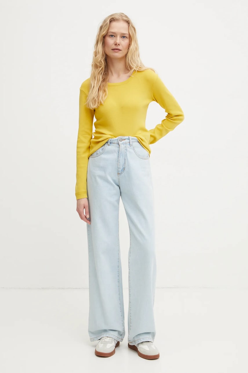 Хлопковый свитер United Colors of Benetton цвет серый лёгкий 1091D1M08 Хлопковый свитер United Colors of Benetton цвет серый лёгкий 1091D1M08