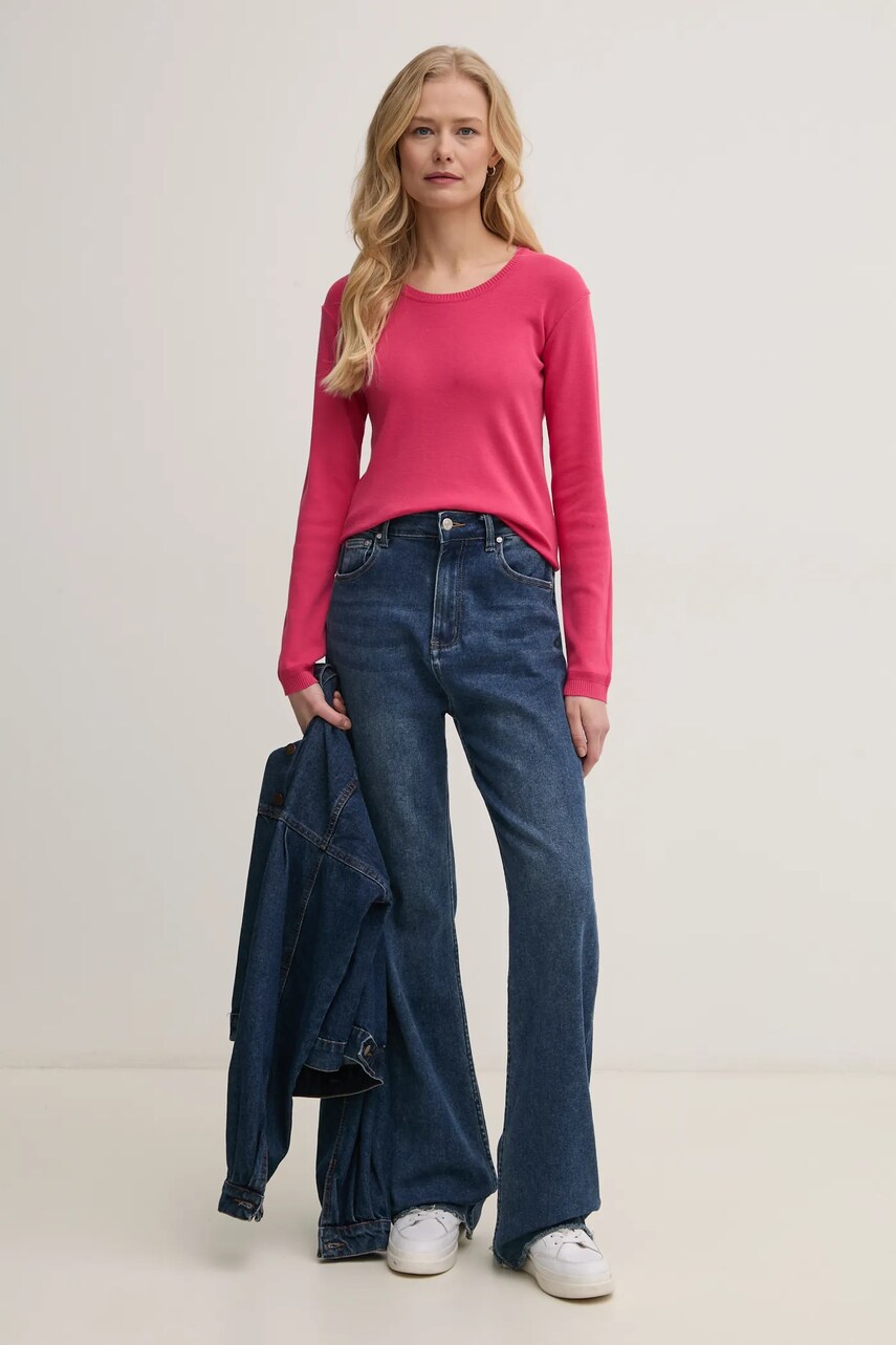 Хлопковый свитер United Colors of Benetton цвет серый лёгкий 1091D1M08 Хлопковый свитер United Colors of Benetton цвет серый лёгкий 1091D1M08