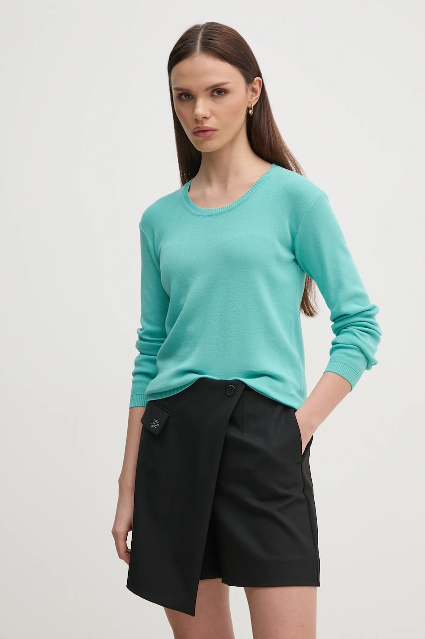 United Colors of Benetton pulover de bumbac culoarea gri, light, 1091D1M08