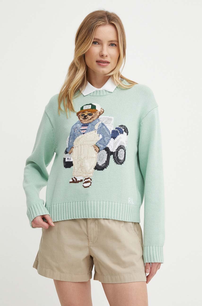 

Памучен пуловер Polo Ralph Lauren в зелено 211935309, Зелен