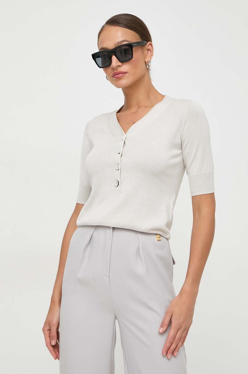 Max Mara Leisure pulover de mătase culoarea bej, light