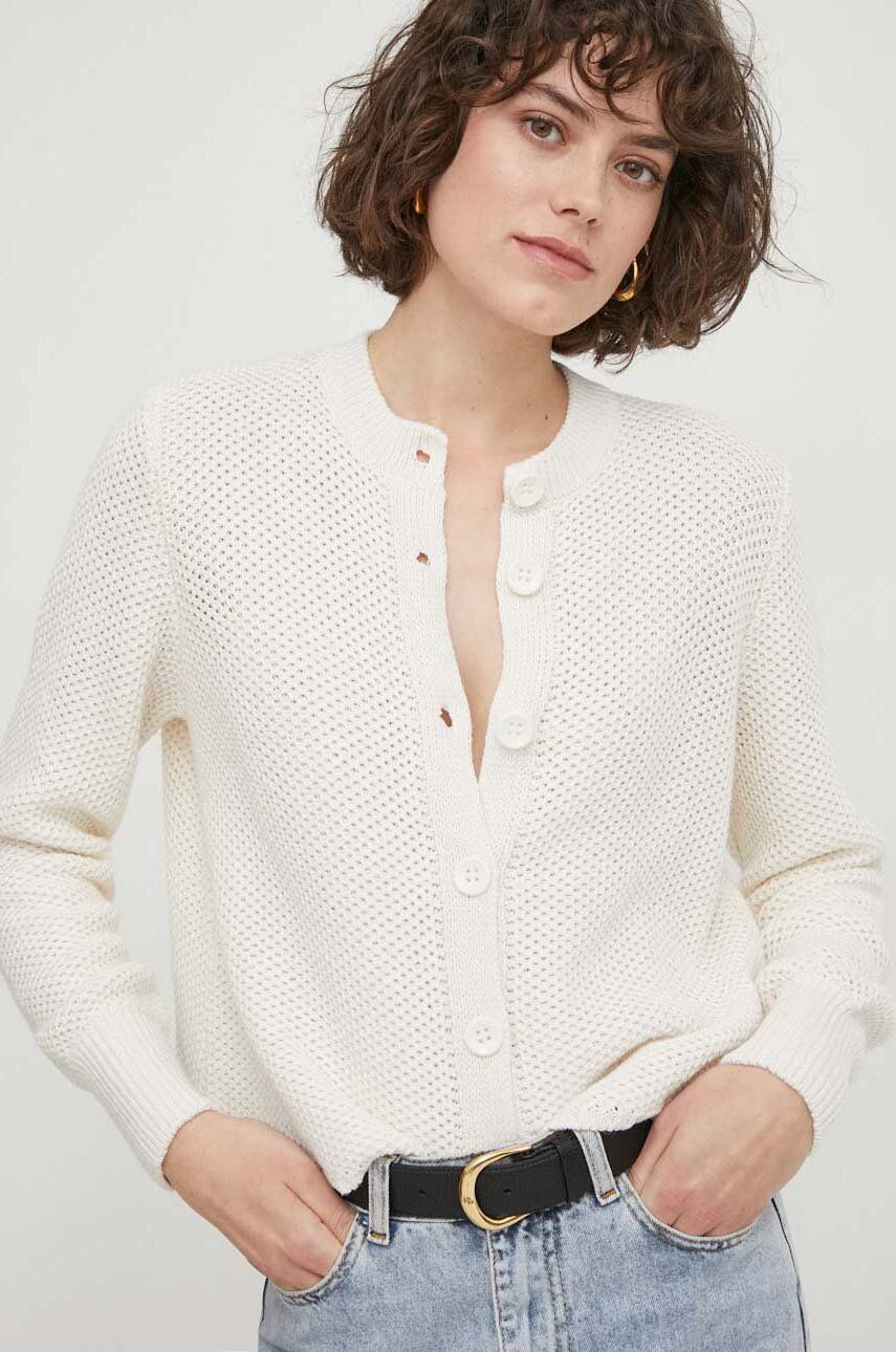 Sisley cardigan femei, culoarea bej, light